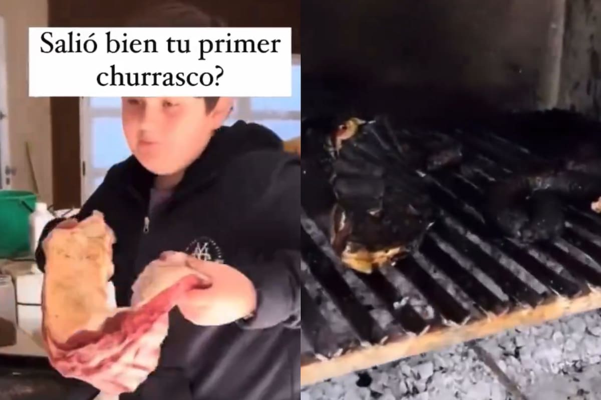 Un joven intentó hacer su primer asado y el resultado sorprendió a todos en las redes sociales