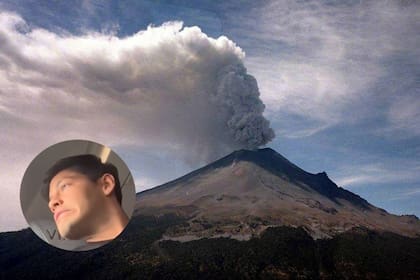 Un joven pasajero mostró en sus redes a nube de cenizas que se percibía desde el avión en la zona del volcán Popocatépetl, en México