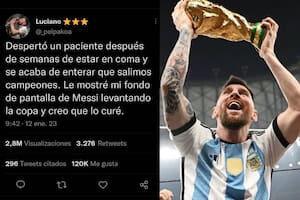 Un joven se enteró que la selección argentina salió campeón del mundo y su historia se viralizó (Captura Twitter / Instagram @leomessi)