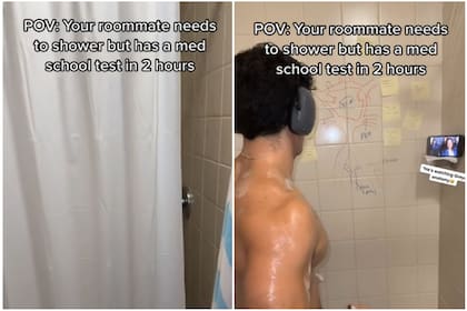 Un joven se hizo viral en TikTok por su peculiar manera de estudiar para un examen de Medicina