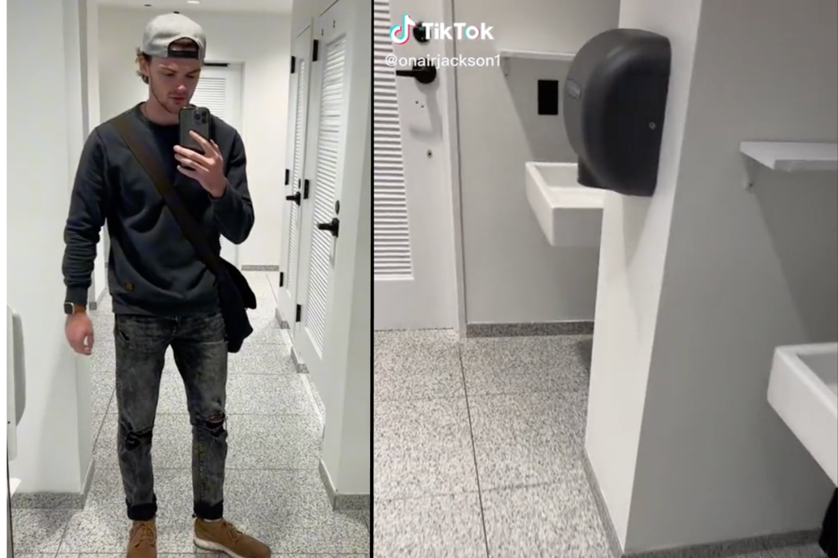 Un joven se quedó atrapado en el baño de su nuevo trabajo y compartió toda la secuencia en redes