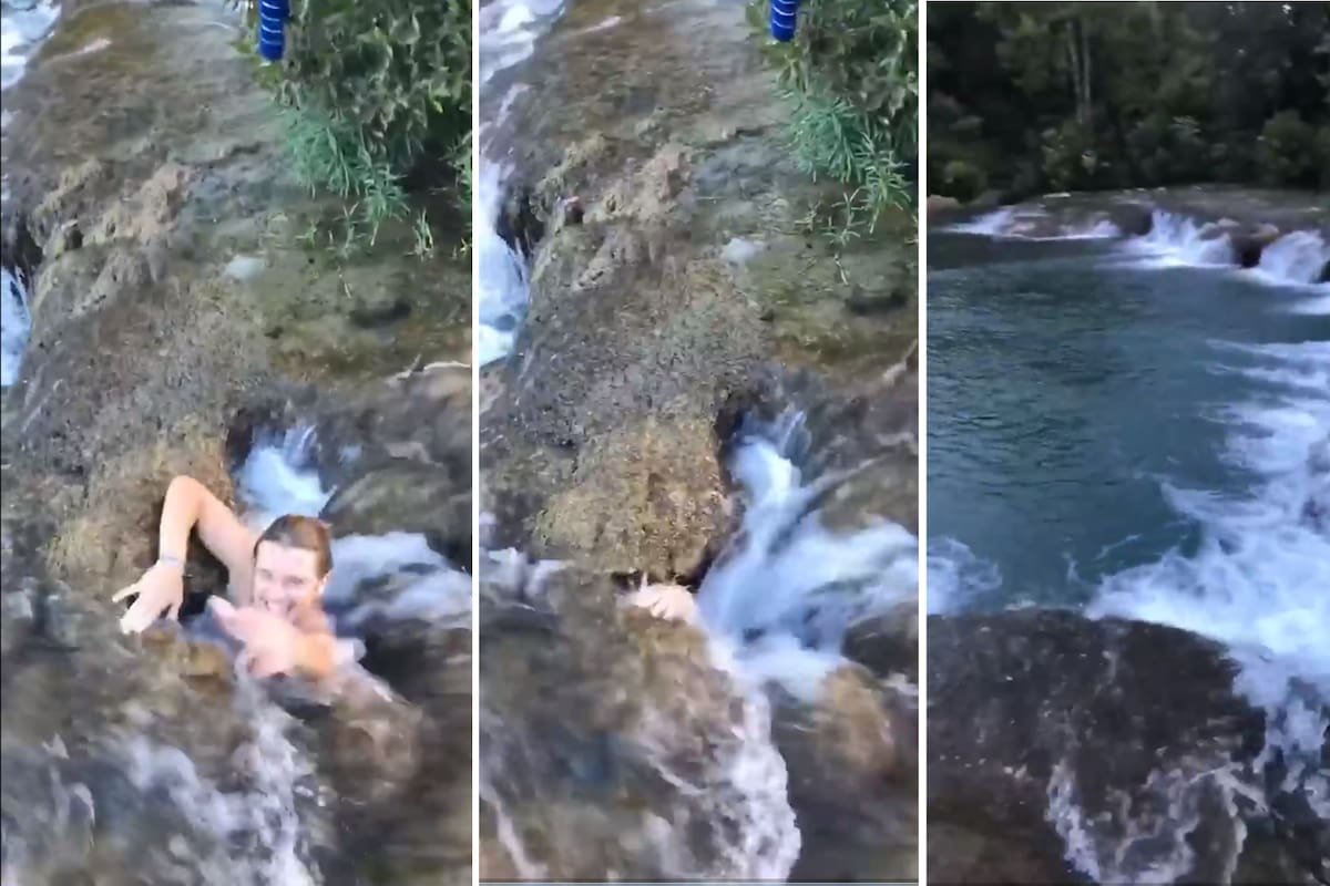 Un joven se tiró por un túnel de agua y tardó más de lo imaginado en salir a flote