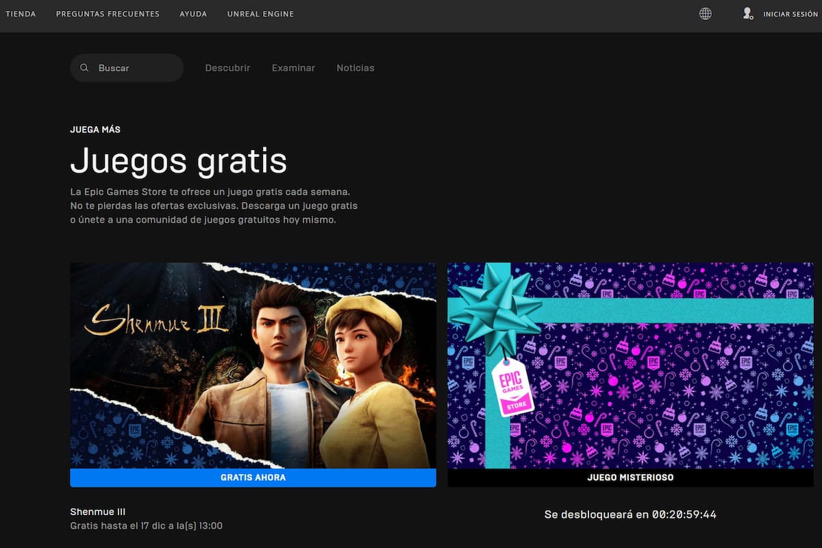 Un juego gratis por día disponible por 24 horas, la propuesta de la tienda oficial de Epic Games para estas fiestas, una oferta que se repetirá de forma diaria hasta el 31 de diciembre