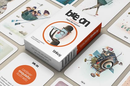 Un libro / juego con 50 naipes ilustrados por Bernasconi con consignas creativas surrealistas