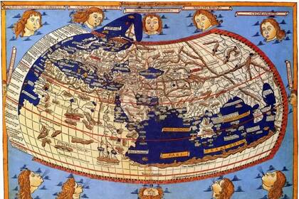 Un mapa del astrónomo y geógrafo griego Claudio Ptolomeo.