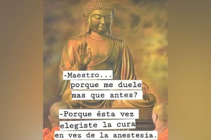 Un "meme budista" del presidente Javier Milei en Instagram