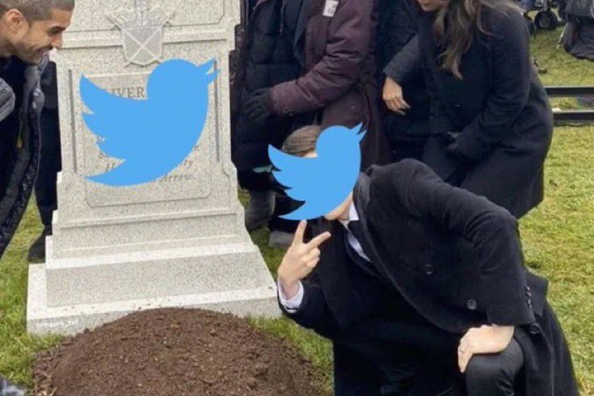 Un meme sobre el fin de Twitter, debatido en Twitter, que publicó Elon Musk