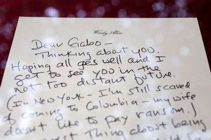 Un mensaje de Woody Allen a Gabo, en el que expresa que espera volver a verlo pronto en Nueva York