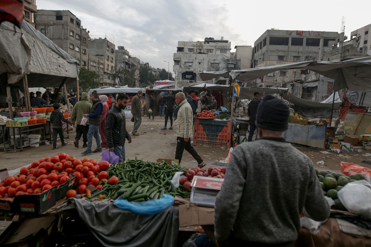 Un mercado en el oeste de Ciudad de Gaza, durante Ramadán