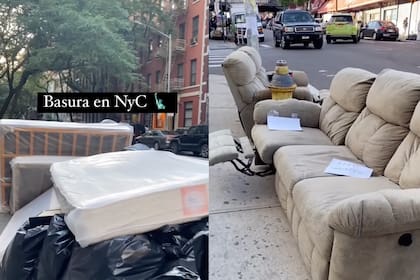 Un migrante encontró muebles en buen estado en las calles de Nueva York