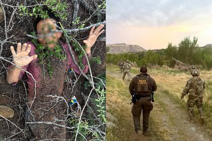 Un migrante huyó de la Patrulla Fronteriza en Texas y se enterró en la tierra para esconderse