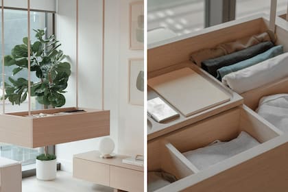Un mueble para guardar objetos y prendas de uso frecuente que se esconde cuando ya se utilizó