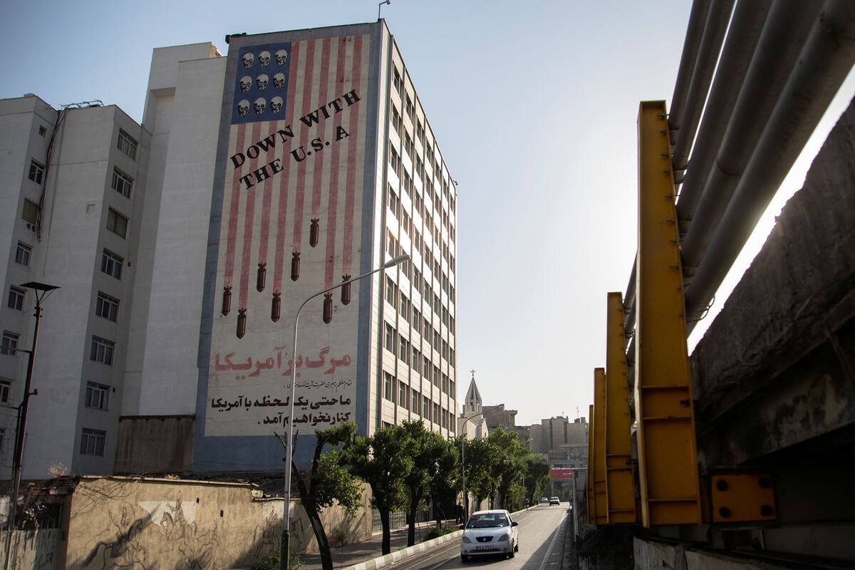Un mural antinorteamericano, en el centro de Teherán