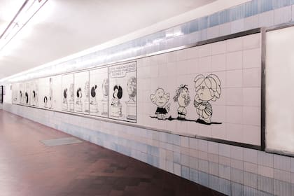 Mafalda en los pasillos del subte de Buenos Aires
