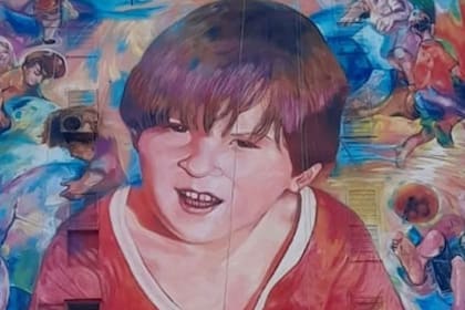 Un mural del niño Leo en Rosario