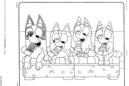 Un niño habría coloreado de manera parcial a uno de los personajes de Bluey
