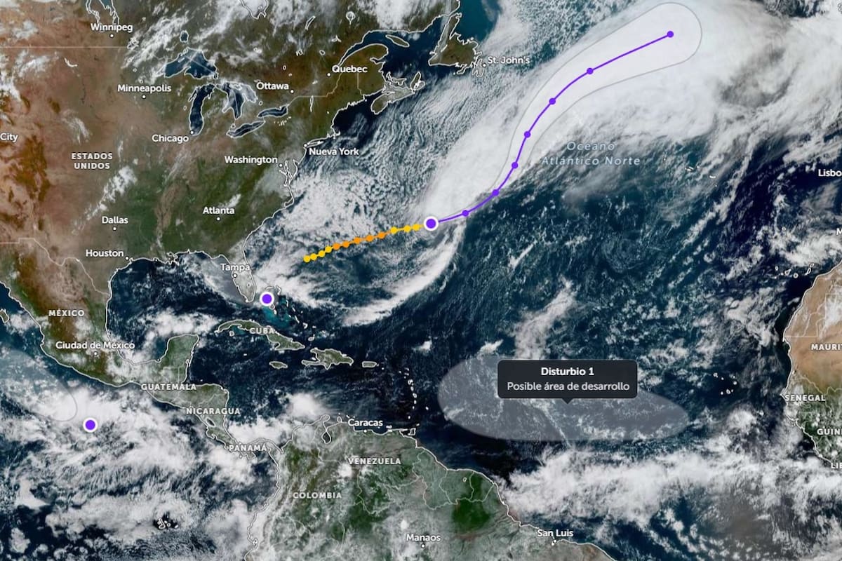 Un nuevo sistema se formó en el océano Atlántico, con posibilidad de desarrollo del 20% en los próximos siete días