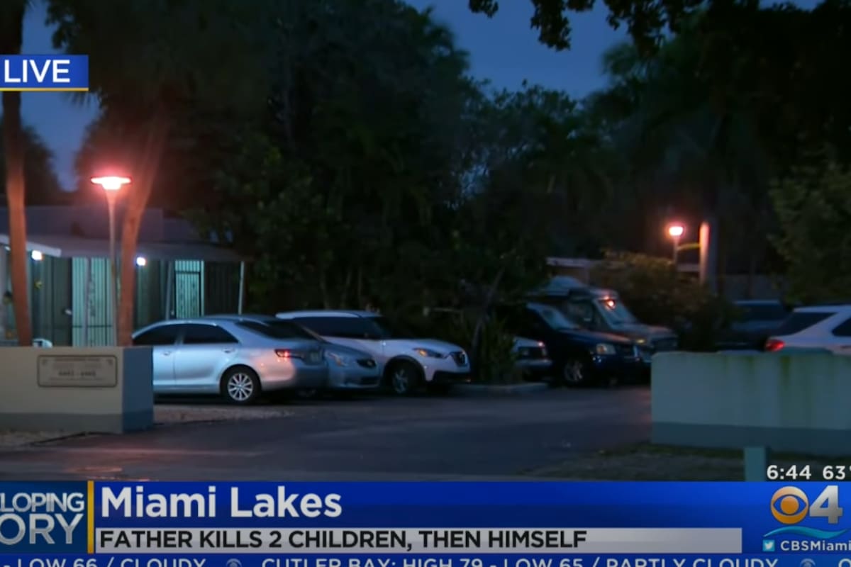 Un padre asesinó a sus dos hijos y luego se suicidó en Miami Lakes anoche (Captura de pantalla de CBS)