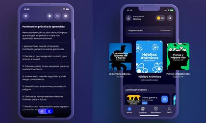 Un par de vistas de la app Bookster