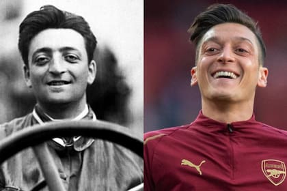 Un parecido que dio mucho de qué hablar en internet: Mesut Ozil, futbolista alemán de ascendencia turca, nació en 1988 y Enzo Ferrari, fundador de la escudería Ferrari, nació en Italia en 1898
