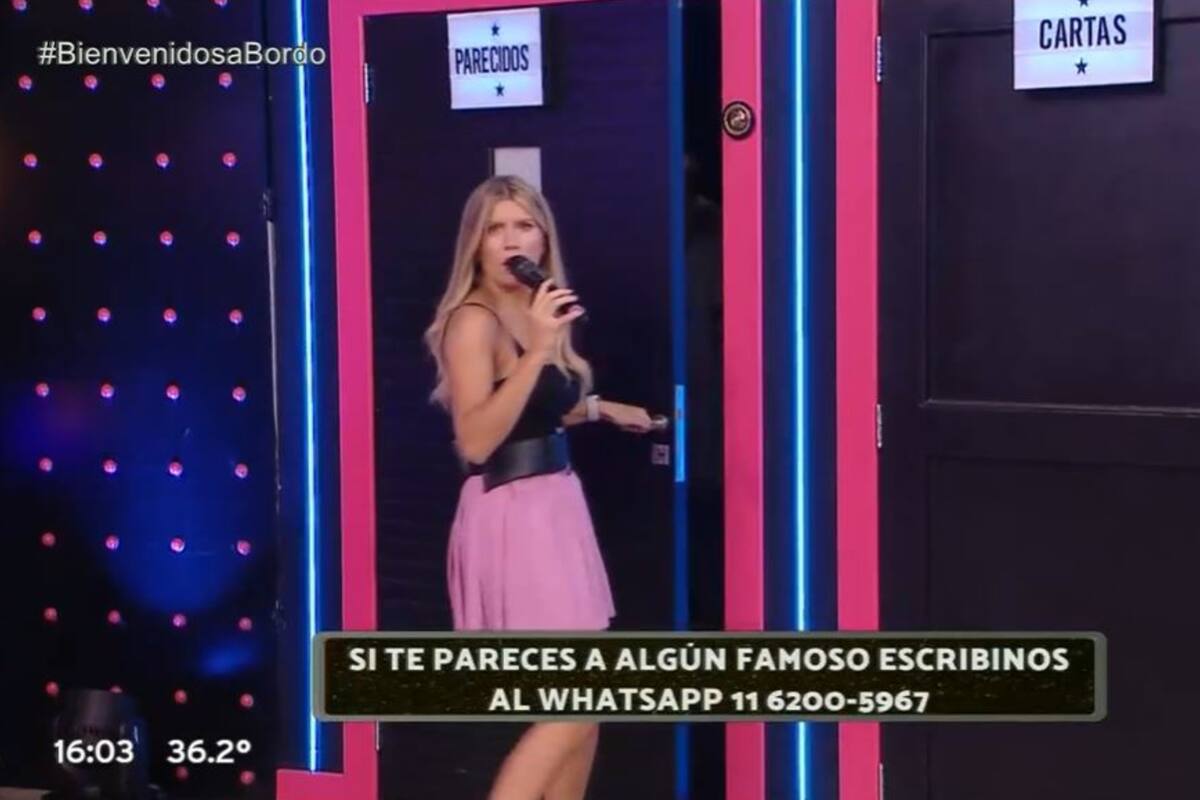 Un participante sorprendió a Laurita Fernández en Bienvenidos a Bordo cuando apareció este jueves en la “puerta de los parecidos”