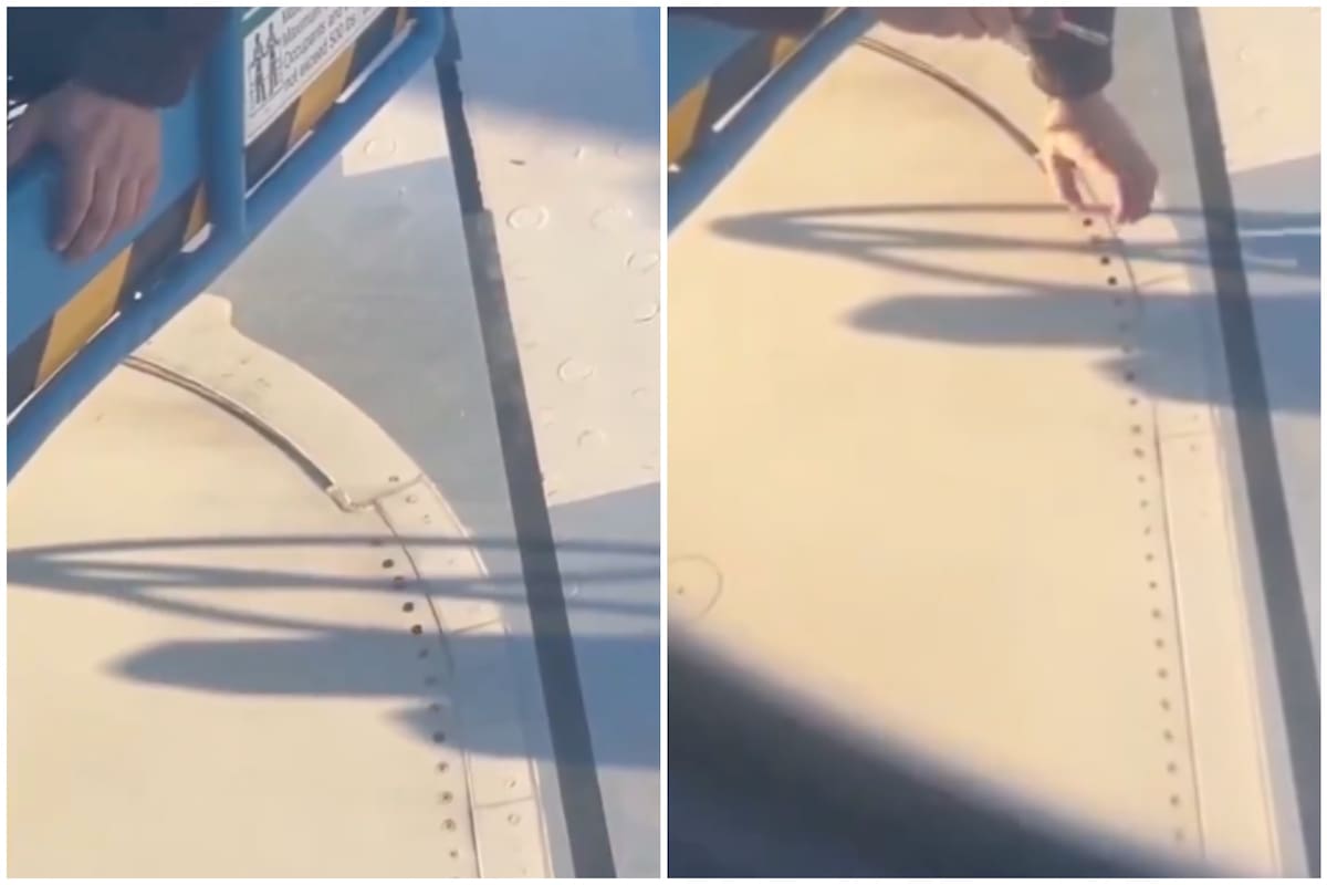 Un pasajero notó que aparentemente faltaban unos tornillos en el avión con destino a Nueva York