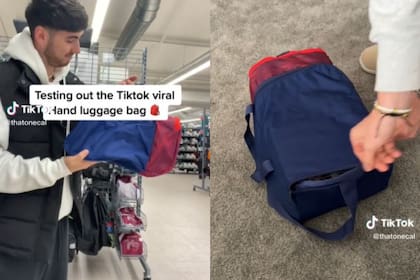 Un pasajero utilizó un bolso deportivo que tenía la capacidad de un equipaje de mano y le funcionó