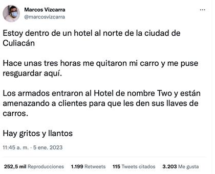 Un periodista fue víctima de la violencia en Culiacán