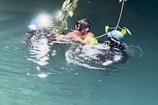 Un pescador fue rescatado tras pasar 15 días atrapado en una bolsa de aire en una cueva inundada