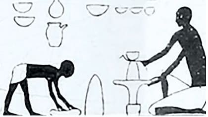 Un pictograma en la tumba de Amenemhat, cerca de Nuwayrat, muestra cómo trabajaban los alfareros