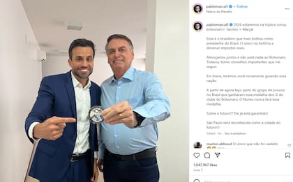 Un posteo de Pablo Marcal, junto a Jair Bolsonaro