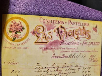 Un presupuesto de 1933, la época dorada de Las Violetas. Feldmann hacía tiempo que había dejado la sociedad (murió en 1923) pero seguía en los formularios.