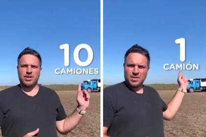 Un productor agropecuario comparó la producción que saca de un lote en épocas normales y lo que va a salir este año por la sequía