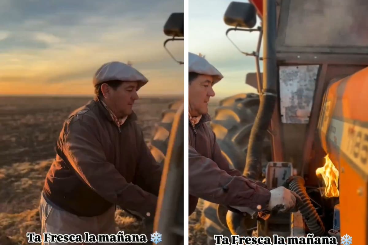Un productor agropecuario mostró la forma en que enciende un tractor de los 80 y revolucionó las redes sociales