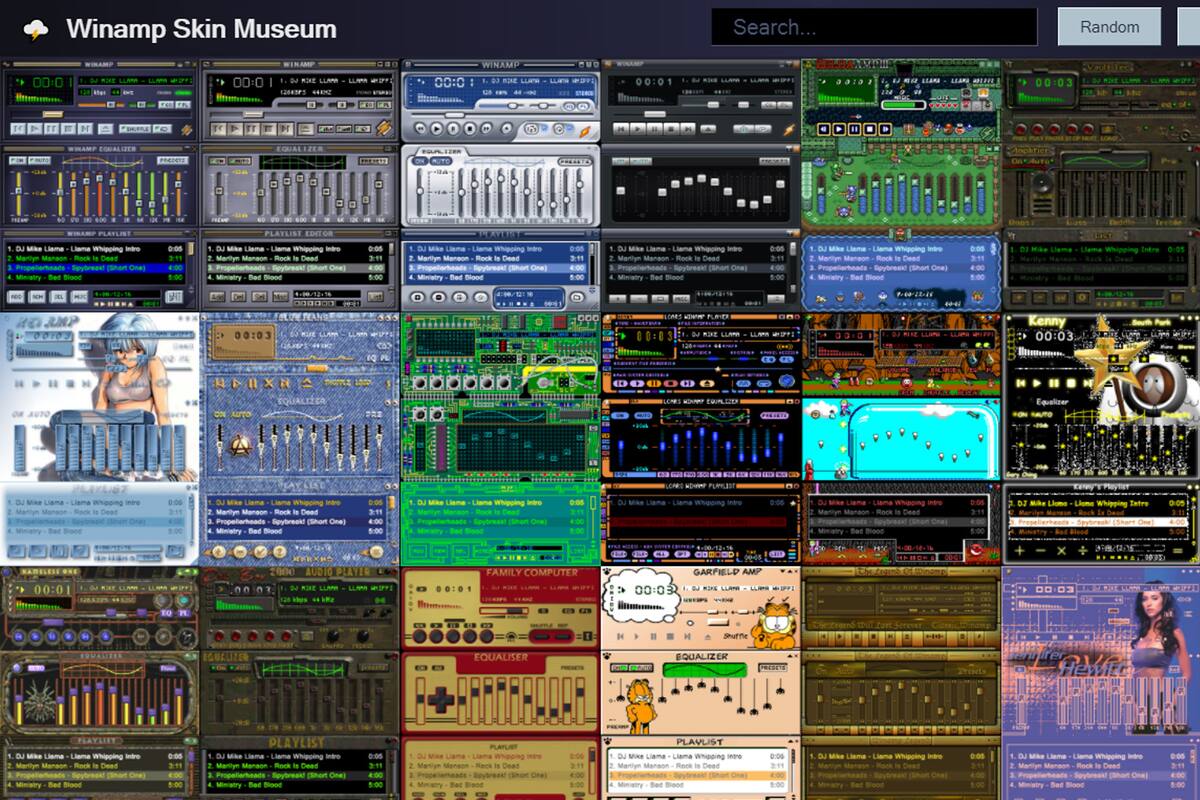 Un recorrido por los diferentes skins que supo tener Winamp, el emblemático reproductor multimedia de MP3 de la década del 90