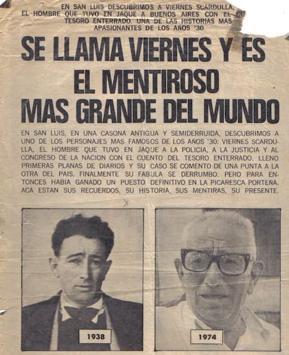 Un recorte de un diario de San Luis, en 1974