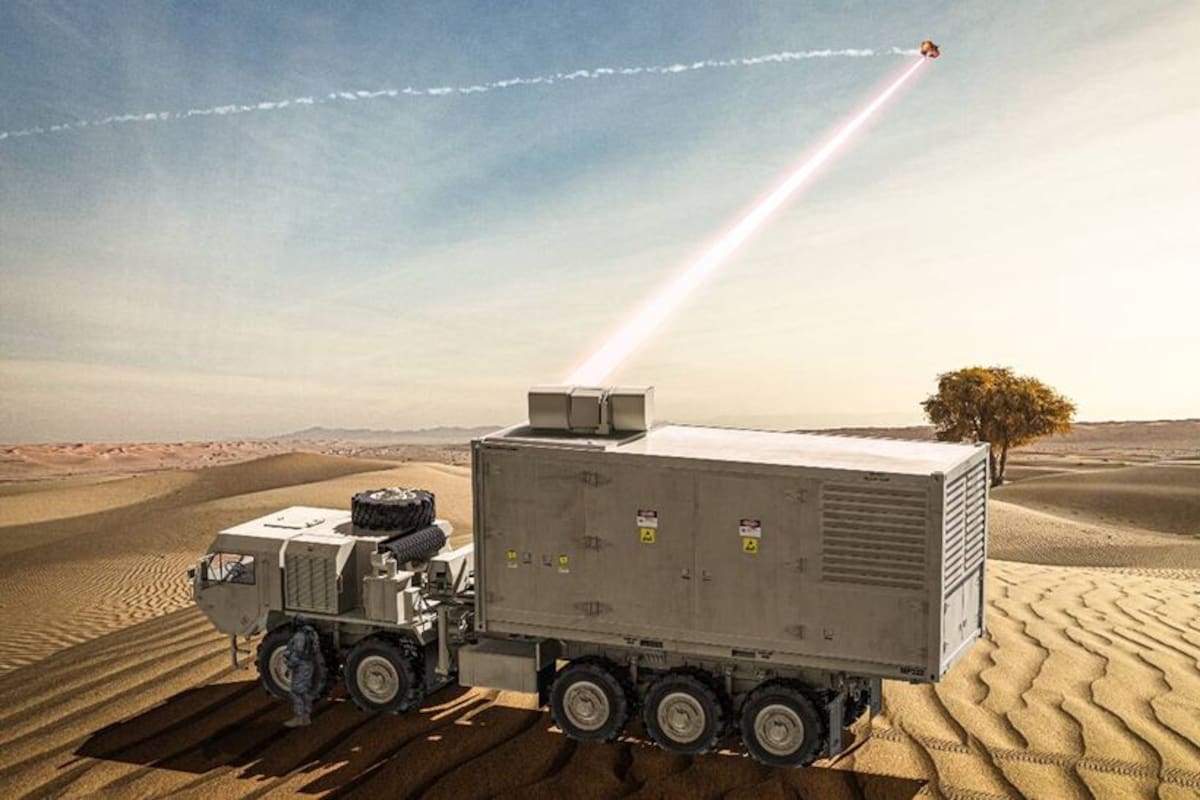 Un render muestra el Iron Beam de Israel, desarrollado por la empresa Rafael