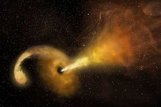 Según la NASA: así se ve el destello producido por un agujero negro “huérfano” al devorar una estrella