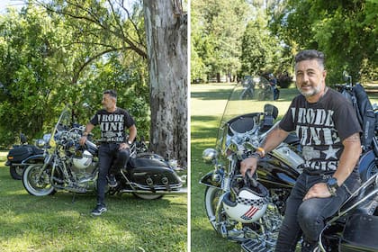 Un rider de Harley en el campo a bordo de su Road King Special