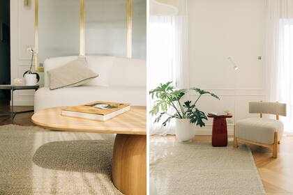 Un rincón de lectura con los elementos esenciales, diseñados para la comodidad: butaca y mesa de apoyo (Quintana Casa), una lámpara de pie finita y de haz concentrado, y la energía vital de las plantas.