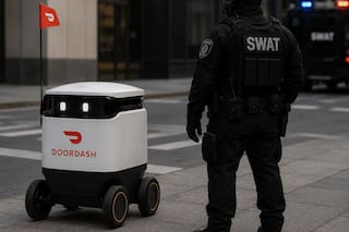 Un robot que hace delivery se metió en el medio de un allanamiento