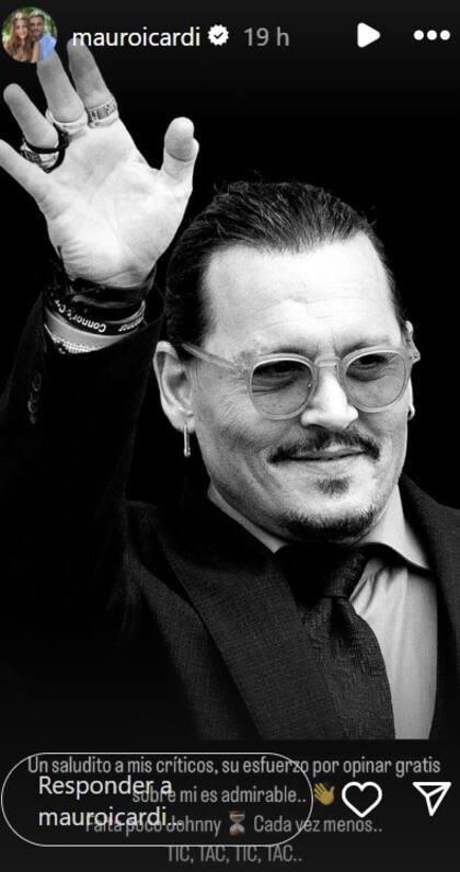 "Un saludo a mis críticos", detalló Icardi quien volvió a incluir a Jhonny Depp en sus psoteos