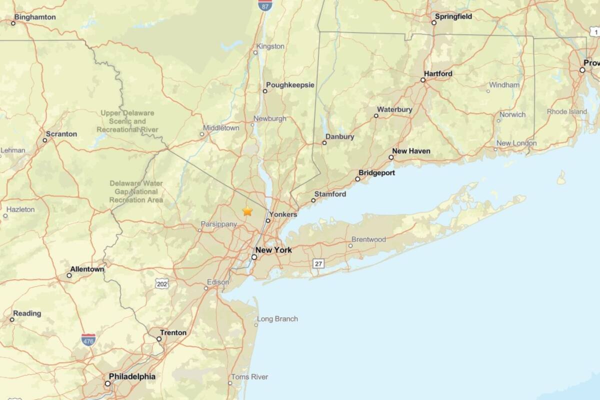 Un sismo de magnitud 2,7 se sintió en Nueva Jersey, a pocos kilómetros de Nueva York