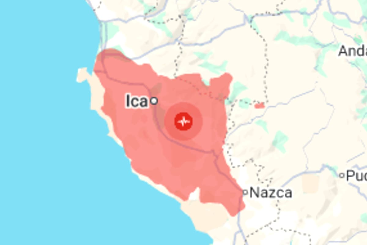 Um terremoto de mais de 6 graus abalou a costa sul e central do Peru