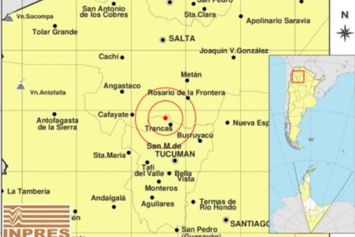 Un sismo sacudió a Tucumán