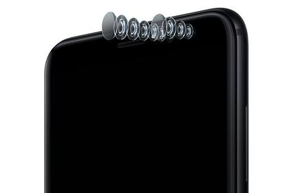 Un smartphone de gama media que, sin embargo, cuenta con cuatro cámaras dobles; una de ellas, como se ilustra en la imagen, está en el frente y es ideal para selfies