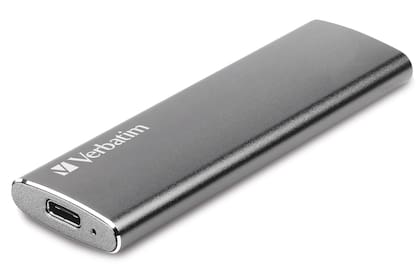 Un SSD externo de Verbatim, con conector USB-C