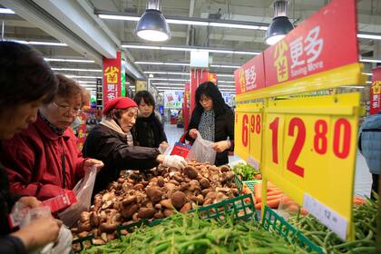 Un supermercado de Shanghai, China