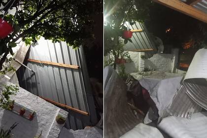 Un techo se voló y cayó en la casa del vecino en Moreno.