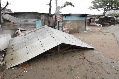Un techo volado en St. Catherine, Jamaica